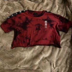 Women’s Empyre Kipsy Tape Red Tie Dye Crop T-Shirt